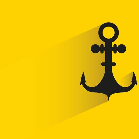anchor with drop shadow in yellow backgroundのイラスト素材