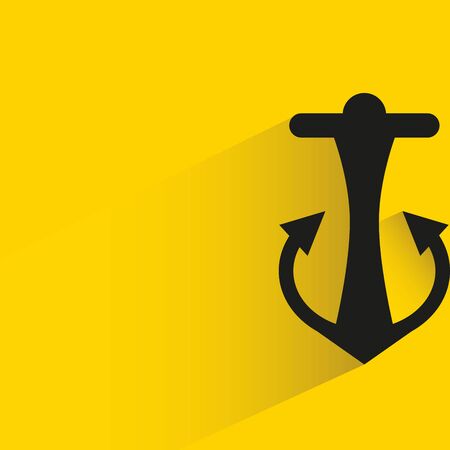 anchor with drop shadow in yellow backgroundのイラスト素材