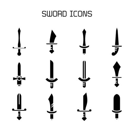 sword and rapier icons setのイラスト素材