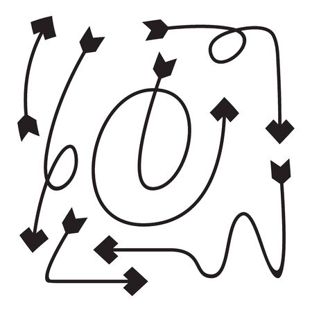 arrow bow line vector setのイラスト素材