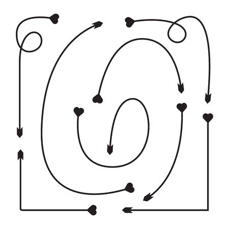 arrow bow line vector setのイラスト素材