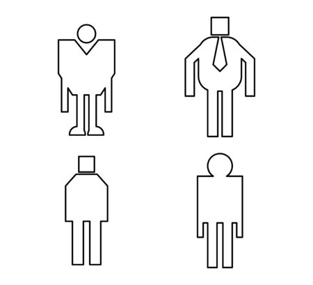 people, male icons thin line vector setのイラスト素材