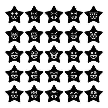 star emoticon icons vector setのイラスト素材