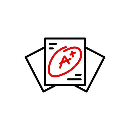 grade result, exam or academic result icon vectorのイラスト素材