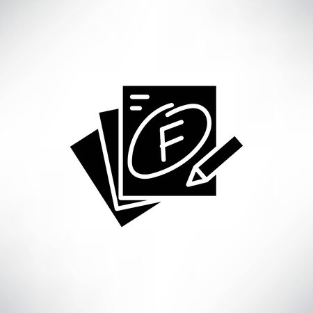 fail grade result, exam or academic result icon vectorのイラスト素材
