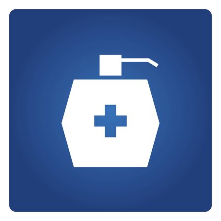cleaning gel spray or dispenser, medical bottle symbolのイラスト素材