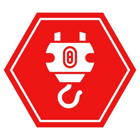 industrial crane hook caution symbol vectorのイラスト素材