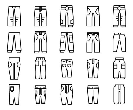 trousers and pants icons line designのイラスト素材