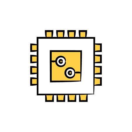 microchip embed with electronic circuit iconのイラスト素材