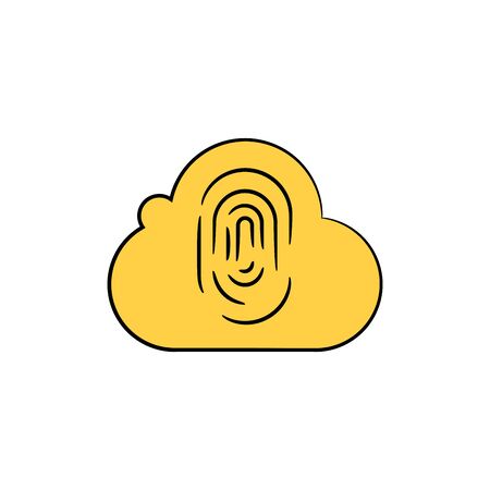 cloud and finger print scan iconのイラスト素材
