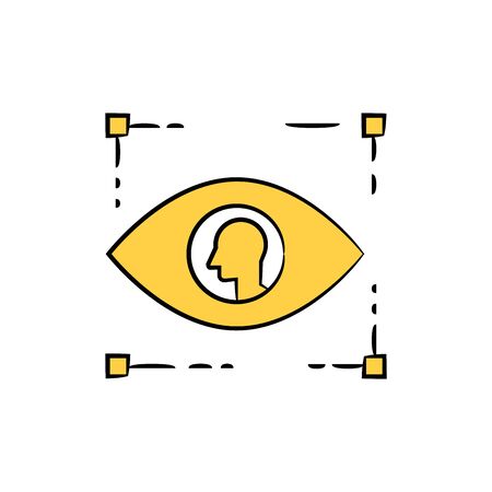 eye sensor and human face iconのイラスト素材