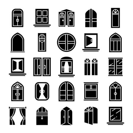 window icons set glyph themeのイラスト素材