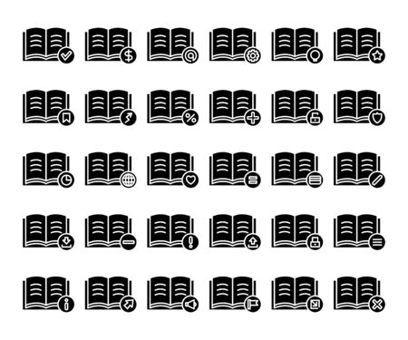 books icons set glyph design themeのイラスト素材