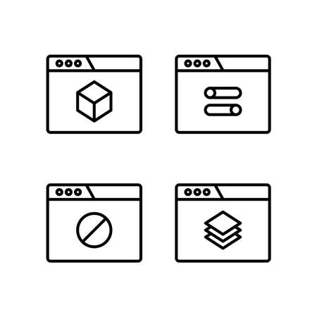 web application programming interface icons lineのイラスト素材