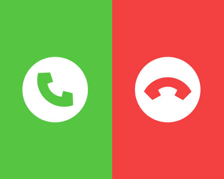 phone call hang up and decline iconsのイラスト素材