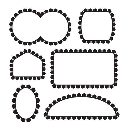 simple vector frame set, blank labels setのイラスト素材