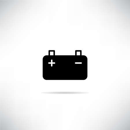 battery icon with shadow on gray background vector illustrationのイラスト素材