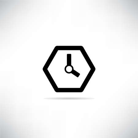 clock icon with drop shadow vector illustrationのイラスト素材