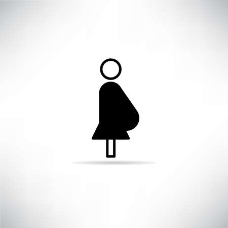 pregnant icon with drop shadow vector illustrationのイラスト素材