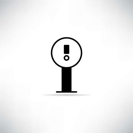 warning signage icon with shadow on gray background vectorのイラスト素材