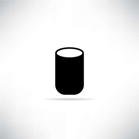 water glass icon drop shadow on gray backgroundのイラスト素材