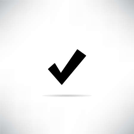check mark icon with shadow on gray background vectorのイラスト素材