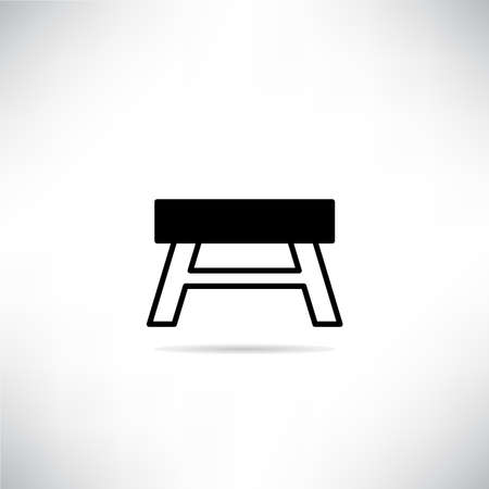 bench icon with shadow on gray background vectorのイラスト素材