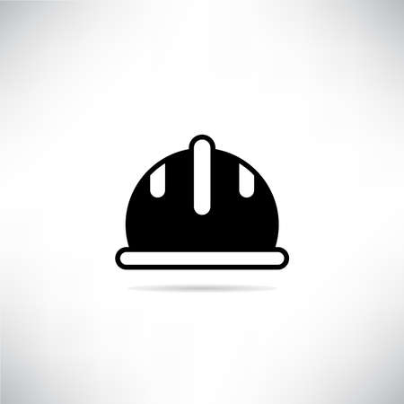 safety hat or helmet icon with shadow on gray background vectorのイラスト素材