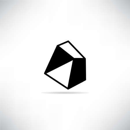 stone icon with drop shadow vector illustrationのイラスト素材
