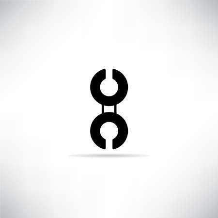 wrench icon with shadow on gray background vectorのイラスト素材