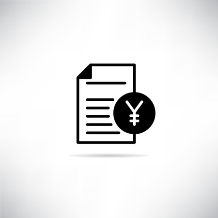 Yuan bill icon vector illustration on gray backgroundのイラスト素材