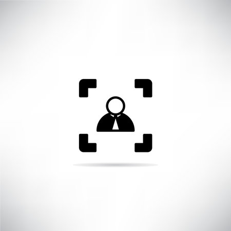 people scanner icon with shadow on white backgroundのイラスト素材
