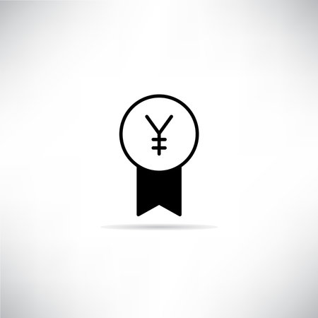 Yuan icon vector illustration on gray backgroundのイラスト素材