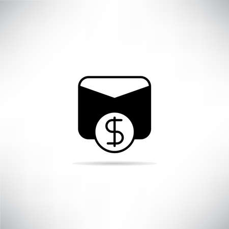 salary mail icon with drop shadow vector illustrationのイラスト素材
