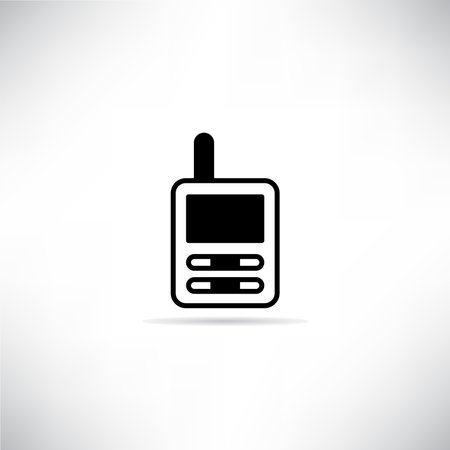 mobile phone icon with shadow on white backgroundのイラスト素材