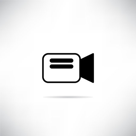video camera icon with drop shadow vector illustrationのイラスト素材