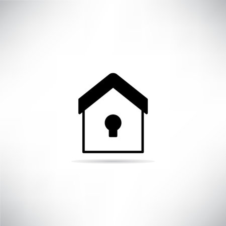 home security icon with shadow on gray background vectorのイラスト素材