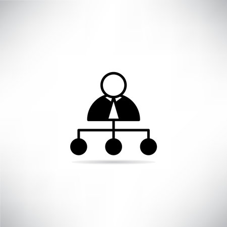 organization chart icon drop shadow on gray backgroundのイラスト素材