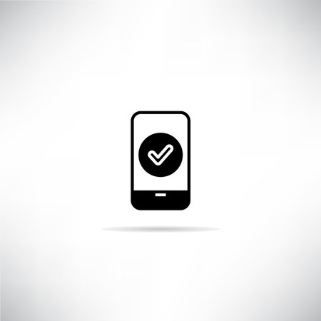 smart phone security icon with shadow on white backgroundのイラスト素材