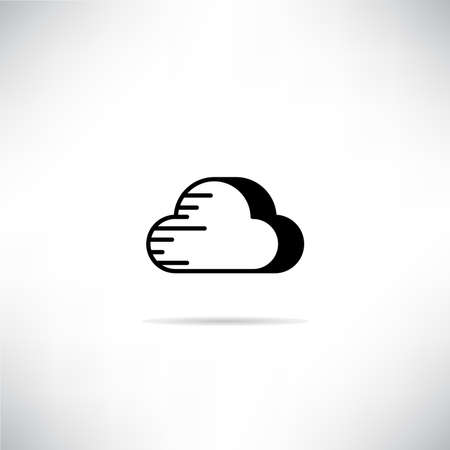 cloud icon with shadow on white backgroundのイラスト素材