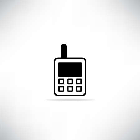 mobile phone icon with drop shadow vector illustrationのイラスト素材