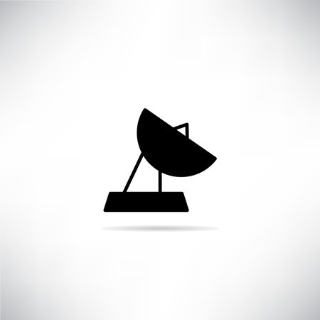 satellite icon with shadow on white backgroundのイラスト素材