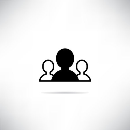 people icon with shadow on white backgroundのイラスト素材