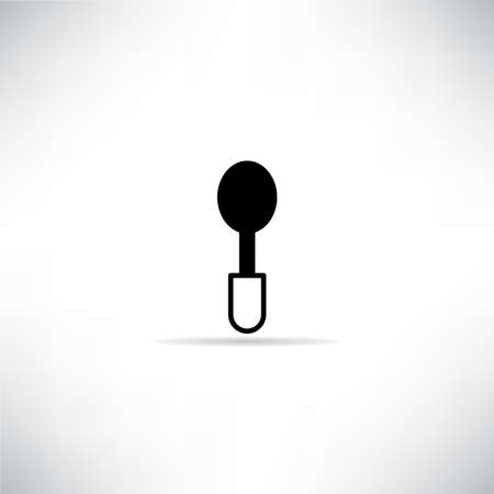 spoon icon with shadow on white backgroundのイラスト素材