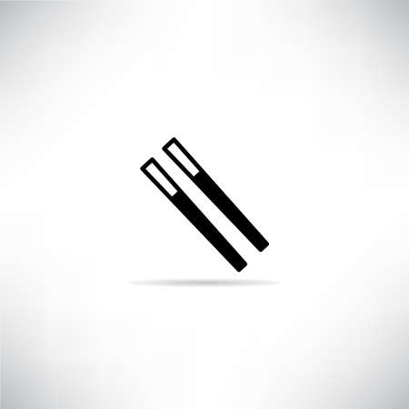 chopsticks icon with drop shadow vector illustrationのイラスト素材
