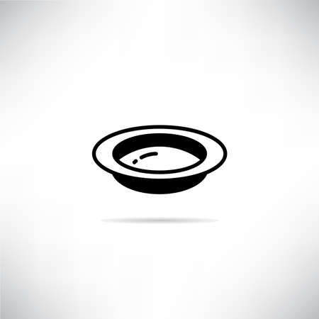 food dish icon with drop shadow vector illustrationのイラスト素材