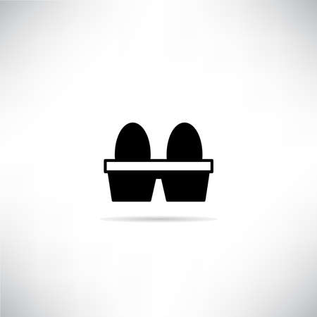 egg icon with shadow on white backgroundのイラスト素材