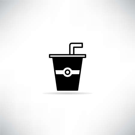 coffee cup icon with shadow on white backgroundのイラスト素材