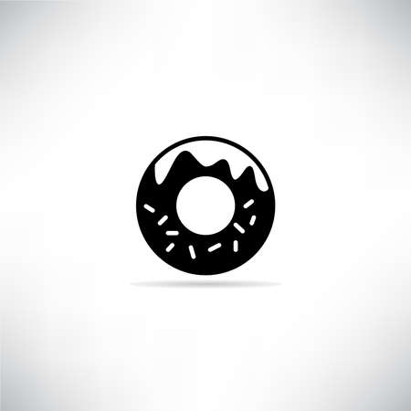 doughnut icon with drop shadow vector illustrationのイラスト素材