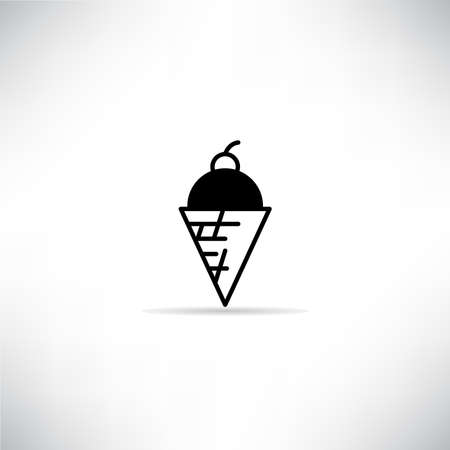 ice cream icon with drop shadow vector illustrationのイラスト素材